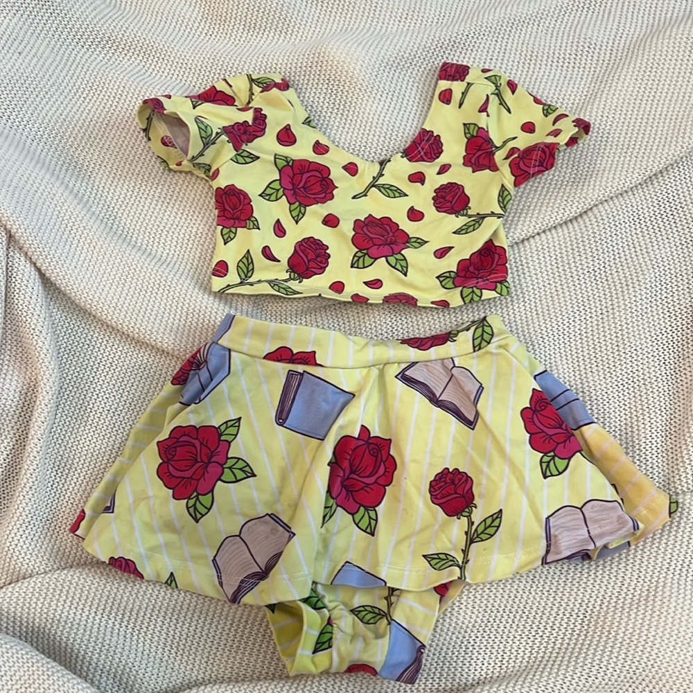 Spoiled & Flashy Belle 2 piece leo skirt size 2t